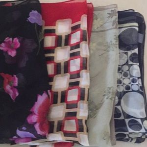 Bundle of 4 Neck Scarves Perfect for Suits
